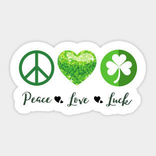 Peace, Love, Luck Sticker